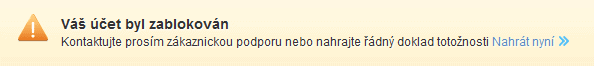 zpráva o blokaci účtu u topoption