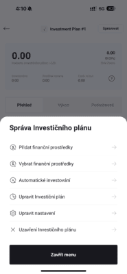 Správa investičního plánu