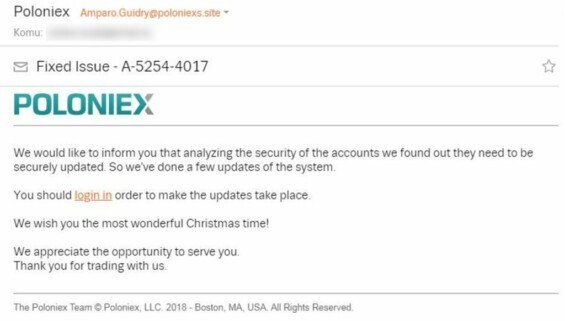 poloniex phishing scam