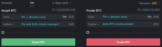 Vysvětlení toho nejjednoduššího typu příkazu (Market order)