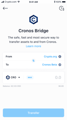 Nastavení Cronos Bridge