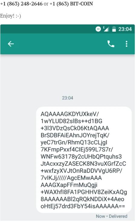 BTC transakce pomocí SMS zprávy