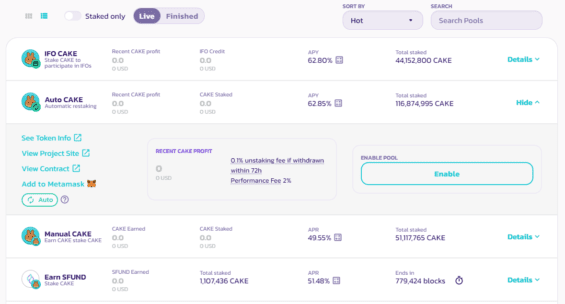 Staking na decentralizované burze PancakeSwap