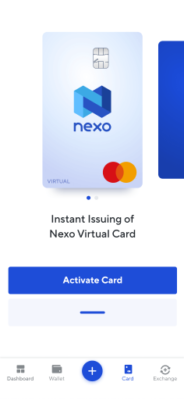 Aktivace karty Nexo Card