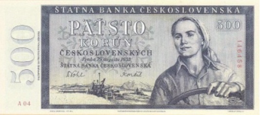 Bankovka pětisetkoruna 1952