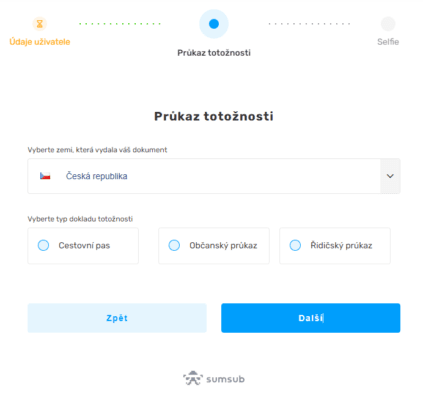 Proces KYC ověření na Kriptomatu