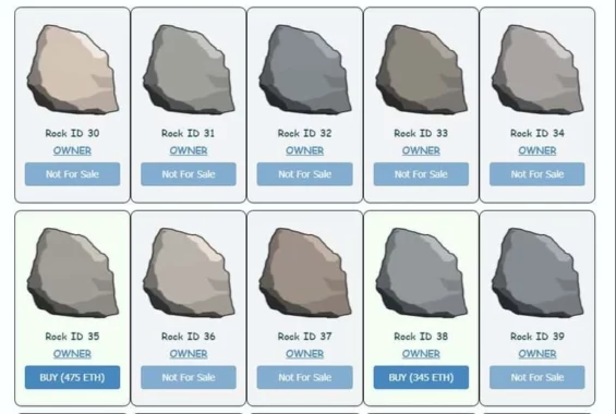 Obrázky kamenů EtherRocks