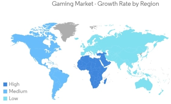 Celosvětová mapa oblíbenosti herního průmyslu