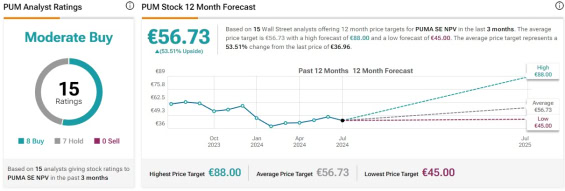 Cenová predikce pro akcie Puma od analytiků z Wall Street