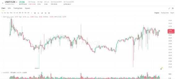 Obchodní pár USDT/CZK je u tuzemských obchodníků velmi oblíbený