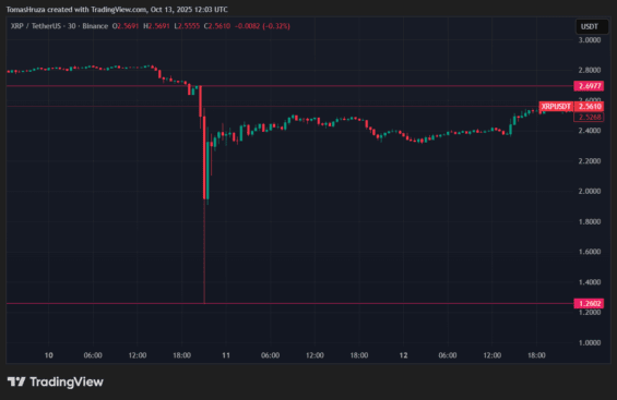 Detailní cenový vývoj XRP