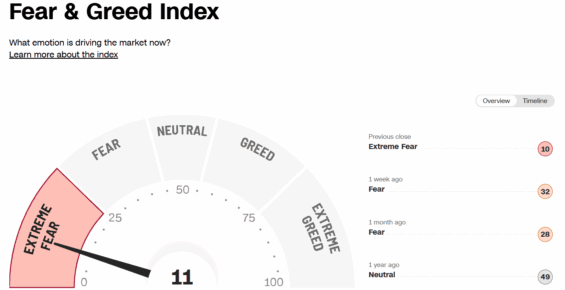 Ukazatel strachu a chamtivosti na akciových trzích